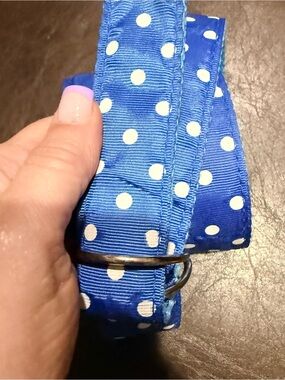 Blue Polka Dot Y2K Ribbon Belt Preppy Vintage OS